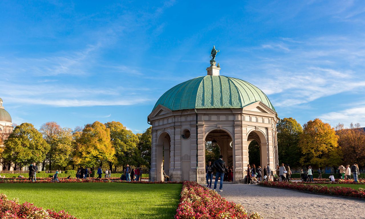 52938008 - munich,germany - oct 24,2015 : pavillion at hofgarten at noon in autumn