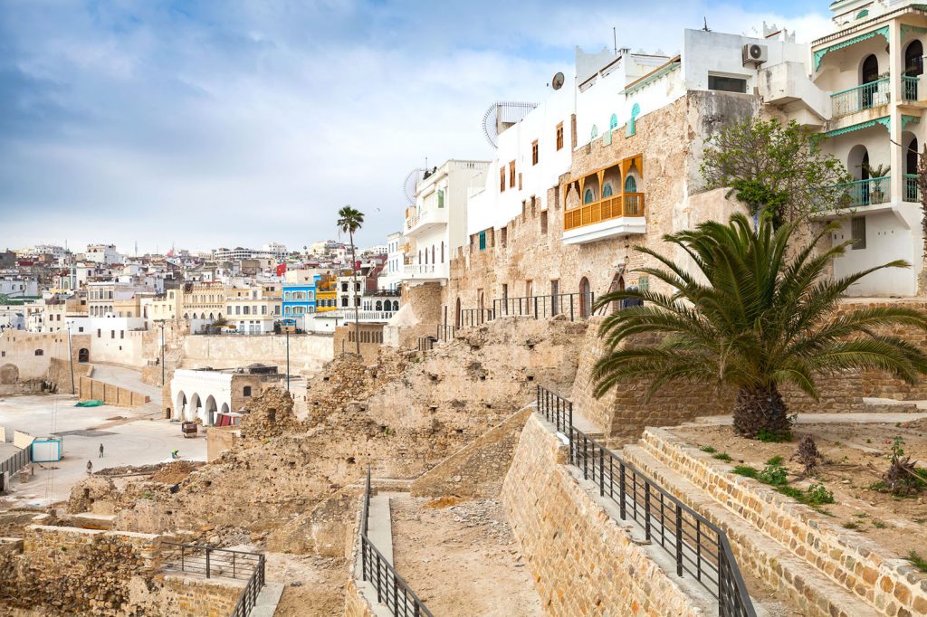 31188555 - ancient walls and living houses in medina. tangier, morocco