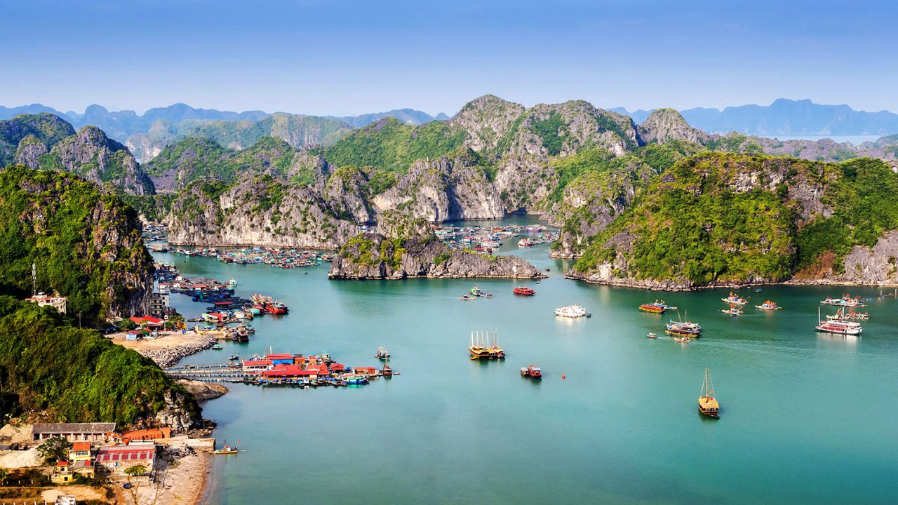46572209 - view of halong bay from cat ba island, north vietnam