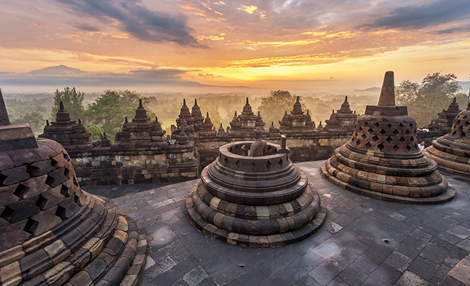 "Borobudur in central Java, because of its incredible conception."