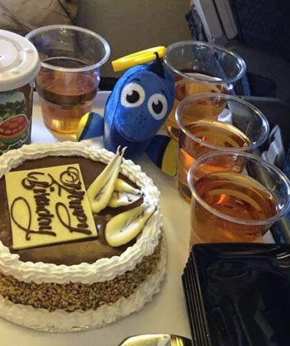birthday cake on Singapore Airlines