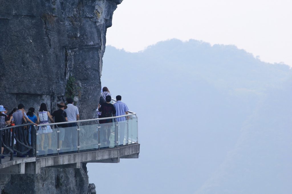 The glass bridge at Tianmen Mountain, China