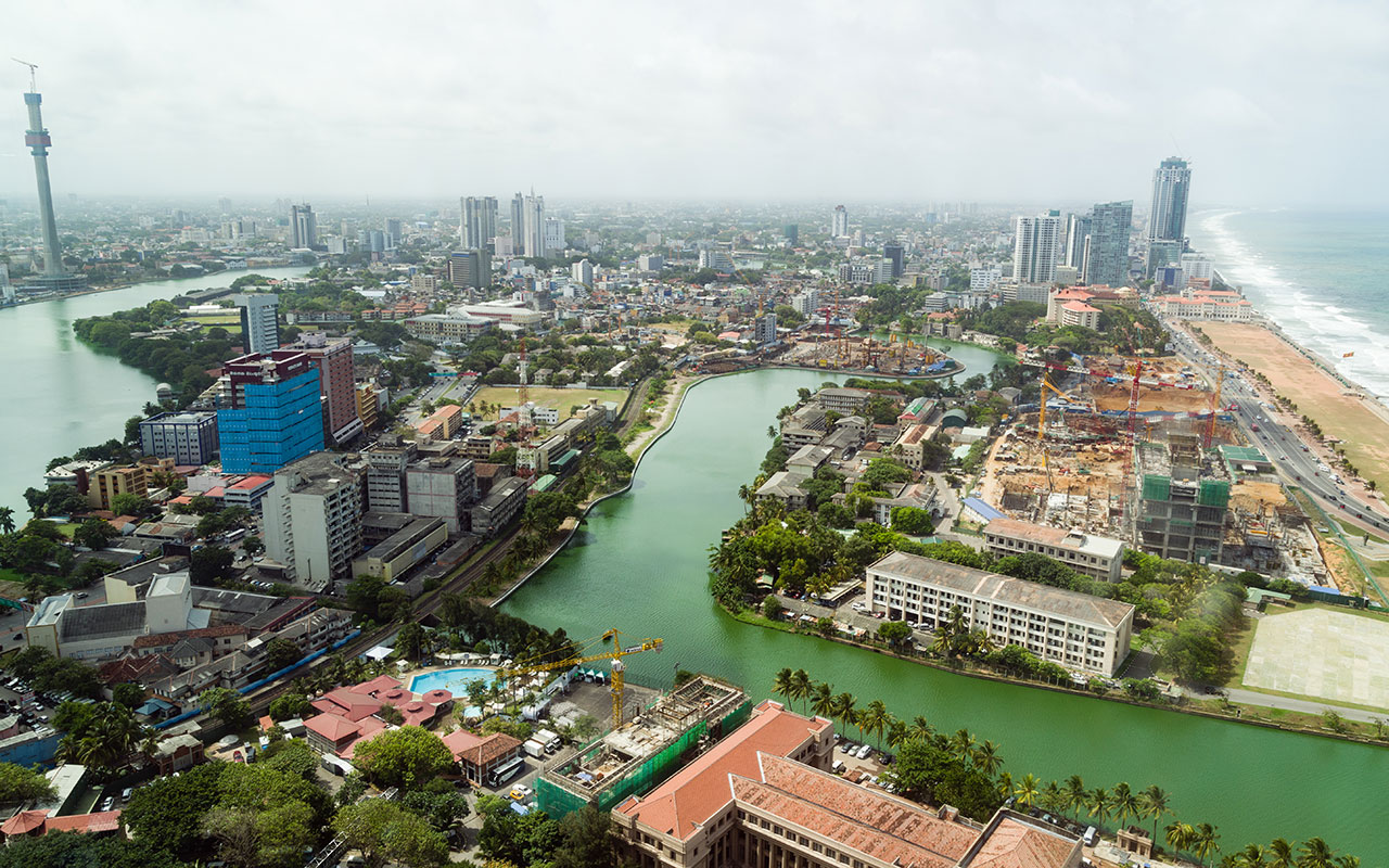 An aerial view of Colombo