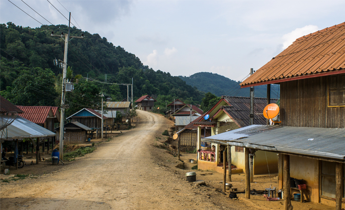 A one-street town on the road to Muang Hiam