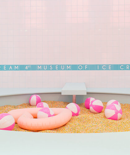 A pool of rainbow sprinkles at the Museum of Ice Cream, San Francisco