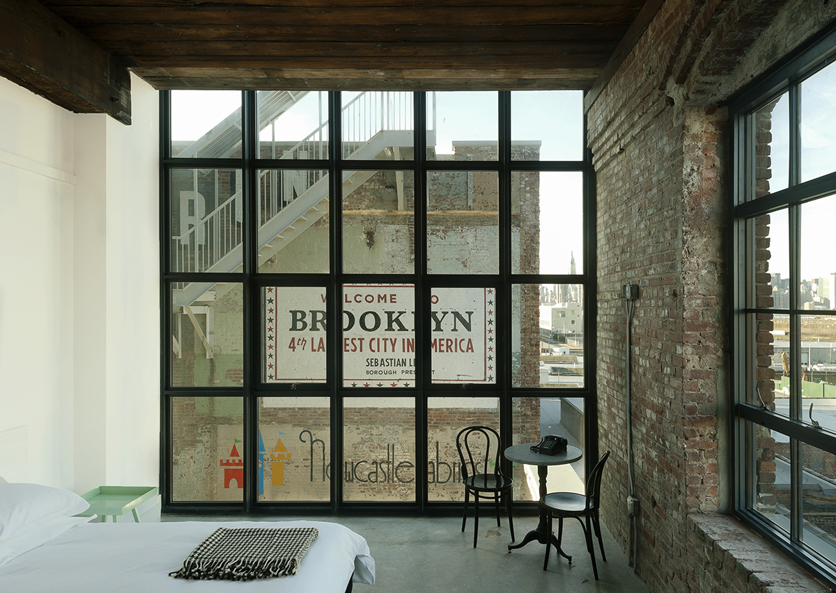 brooklyn loft bare wall hotel