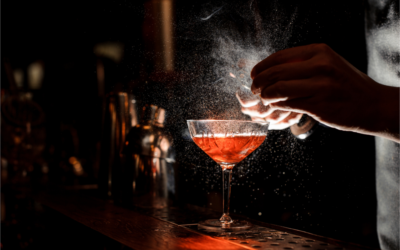 cocktail bar red bartender