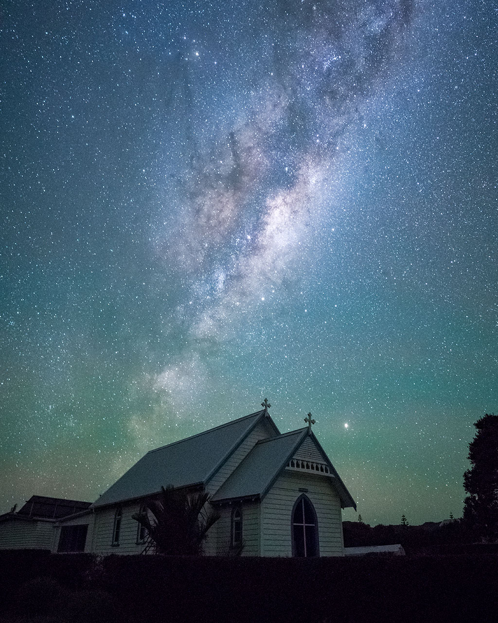 Stars light up the night sky above Great Barrier Island