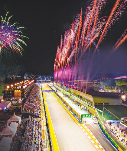 F1 Night Race with fireworks