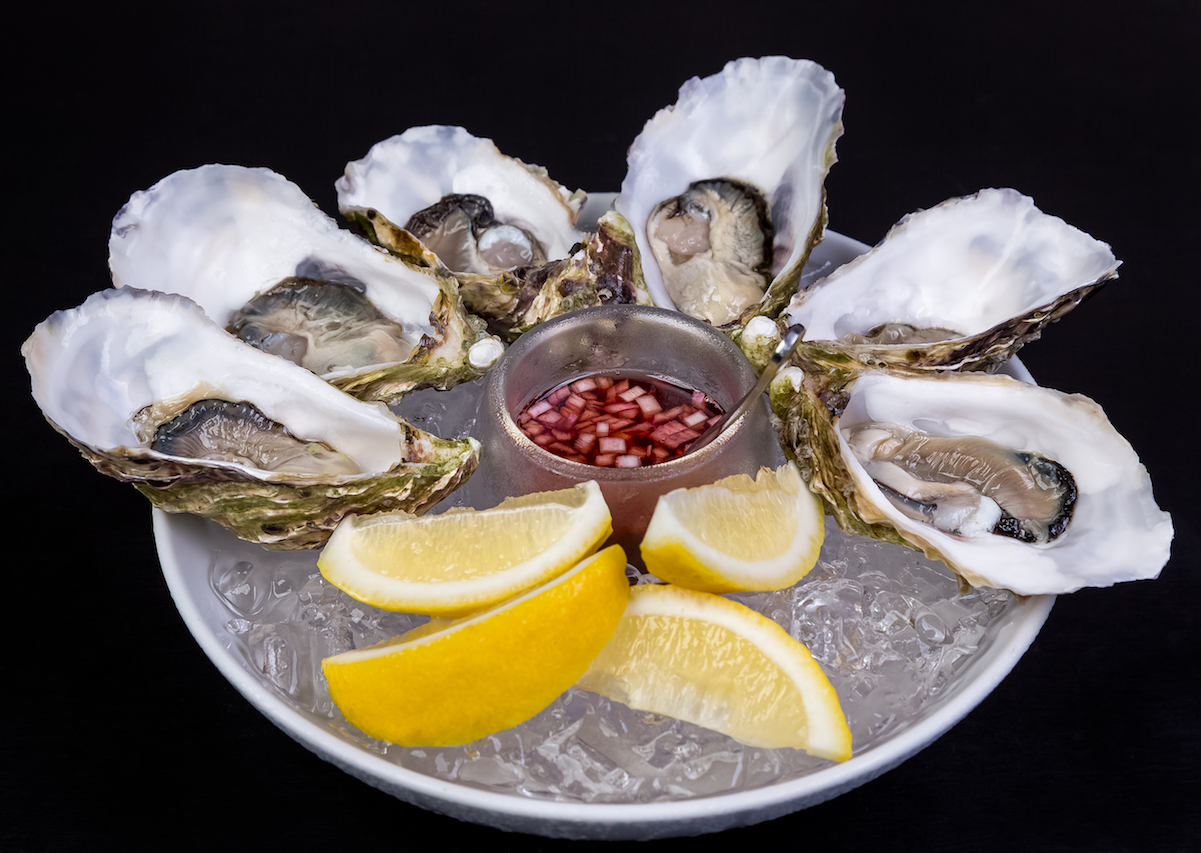 Oysters on a platter