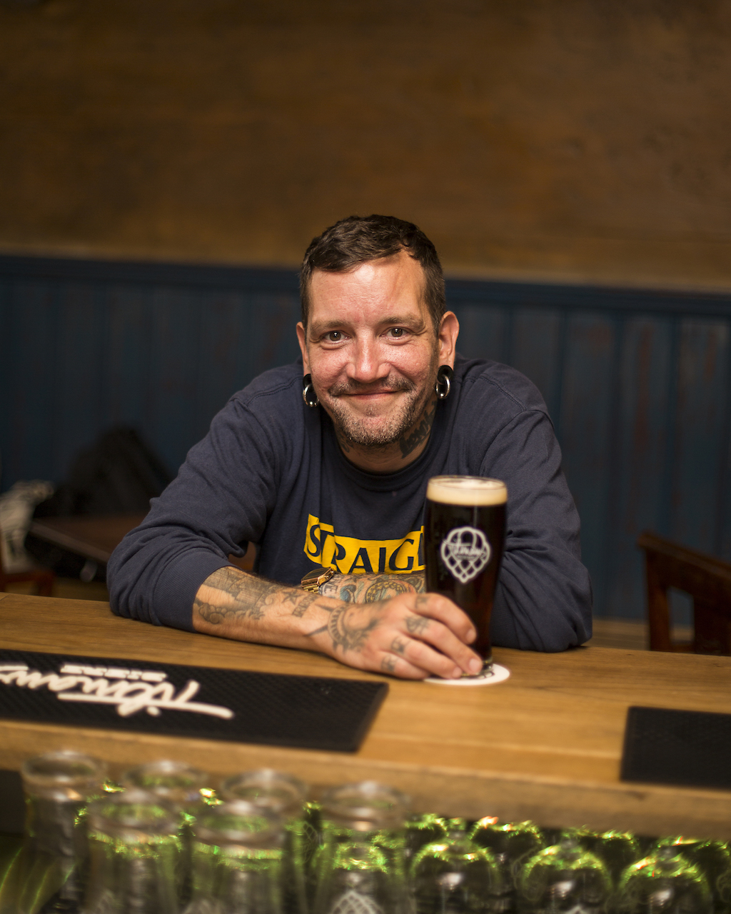 Frisches Bier co-founder Franz Löning enjoys a pint