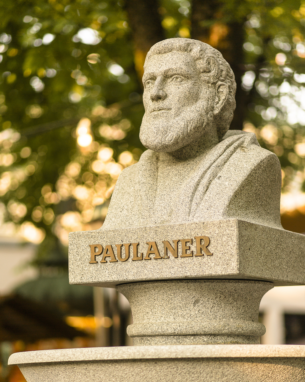 The iconic Paulaner bust