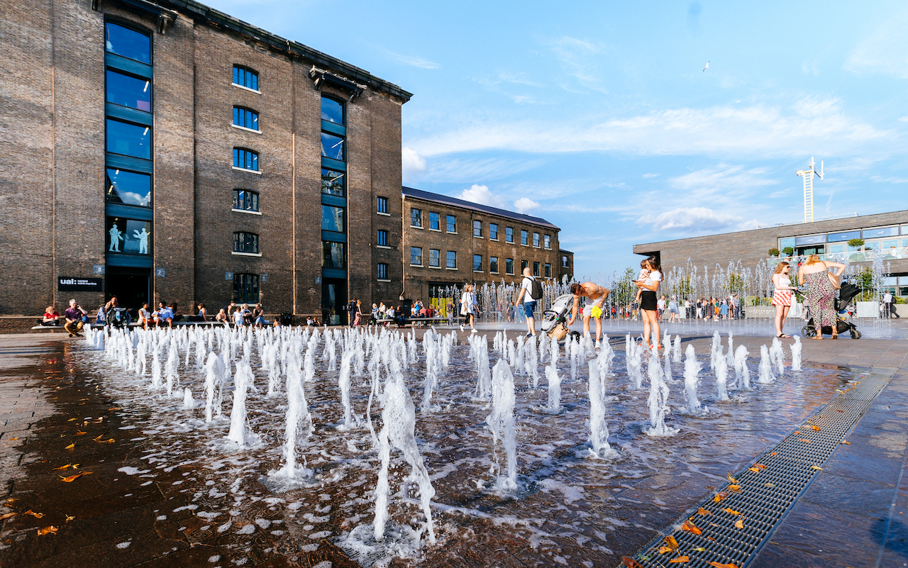 Granary square fountains London family activities