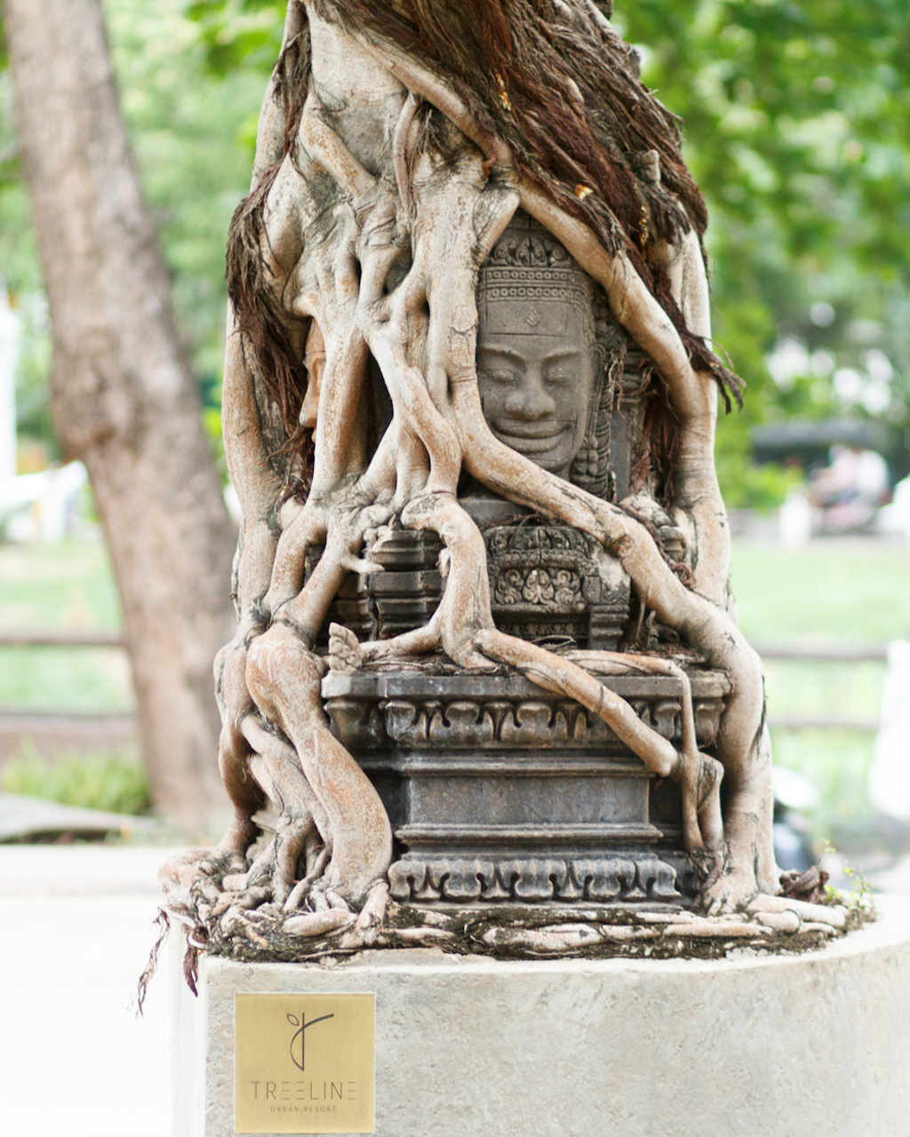 Siem reap art feature A miniature Bayon replica at Treeline