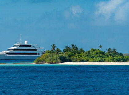 Cruise ship near the shores of Maldives