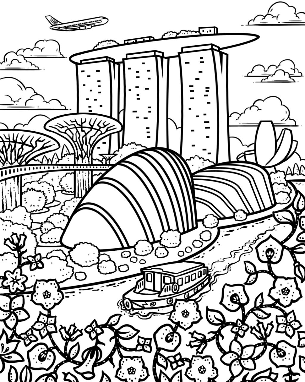Singapore Coloring Pages Getcolorings Arms Coat Sketch Coloring Page