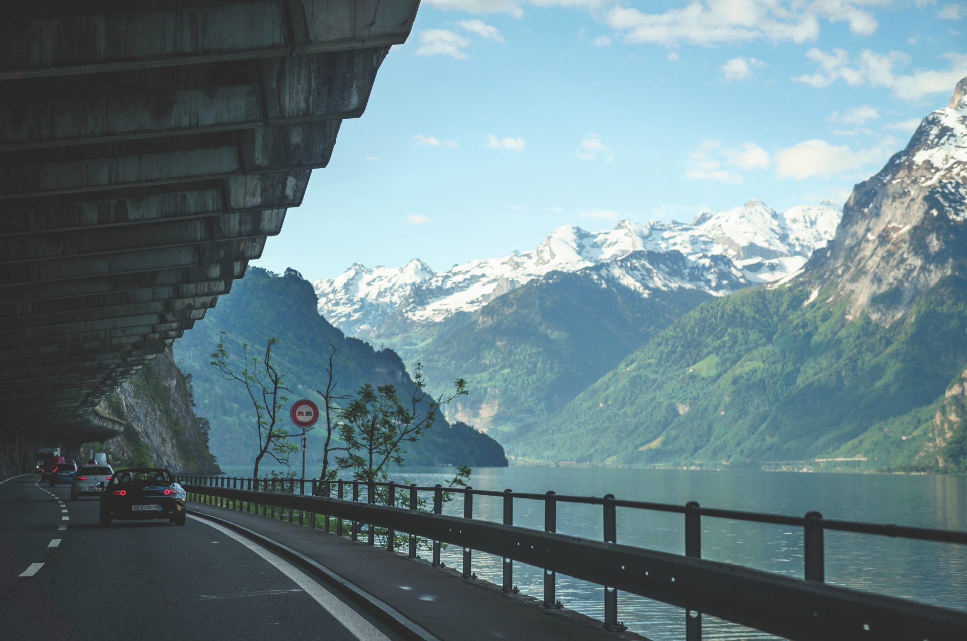 Axenstrasse highway in Switzerland