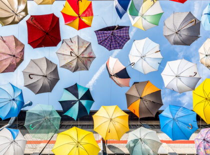 umbrellas as urban art in zurich