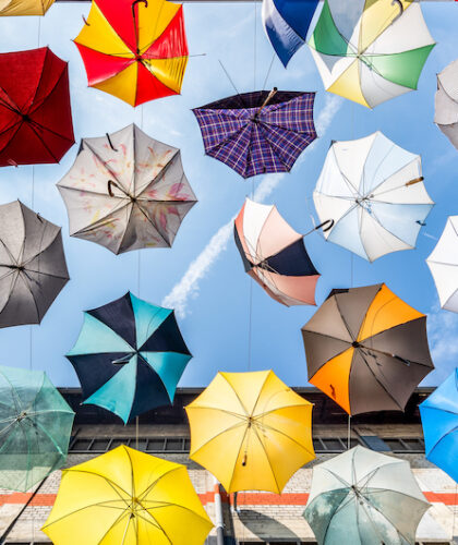 umbrellas as urban art in zurich
