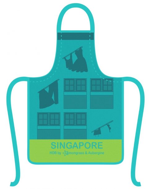 Lemongrass & Aubergine Singapore-themed apron