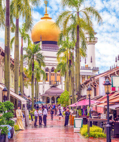 street view of singapore with Masjid Sultan