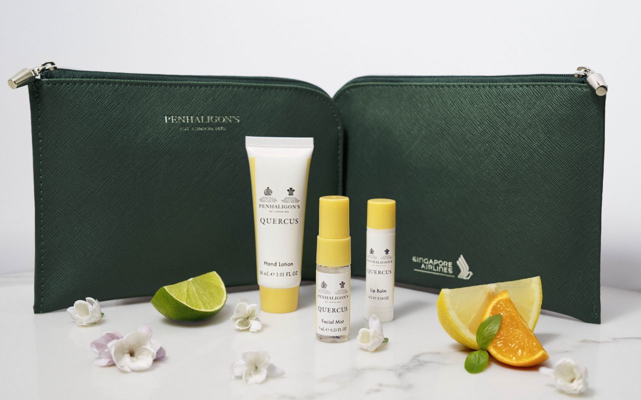Business class amenity kit Singapore Airlines