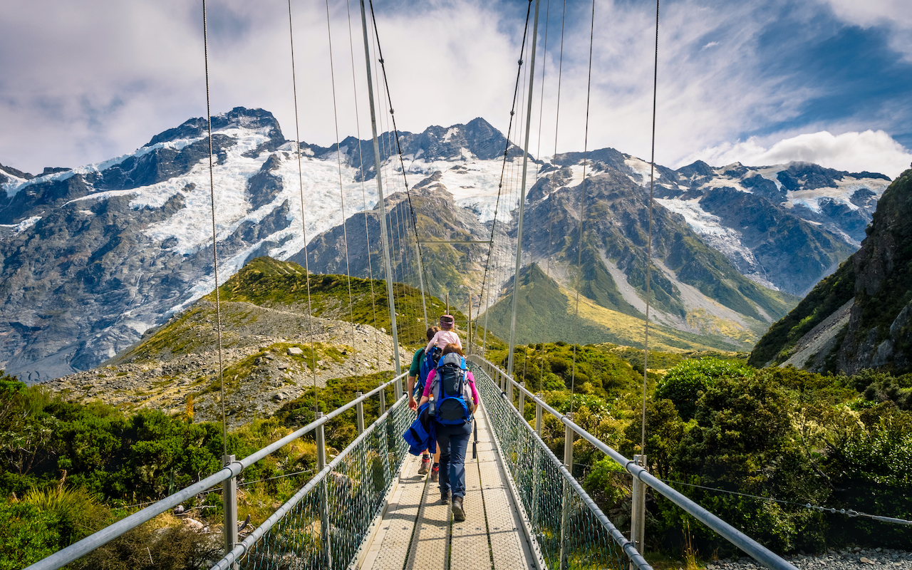 New Zealand hikes: Mount Cook National Park bridge
