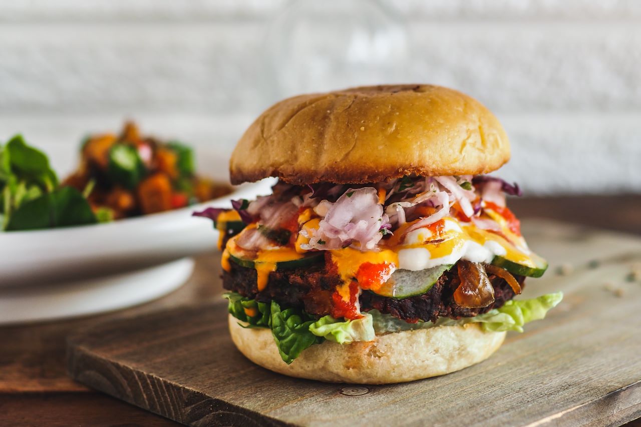 Vegetarian and vegan restaurants in Singapore Afterglow Smoked Stack Burger