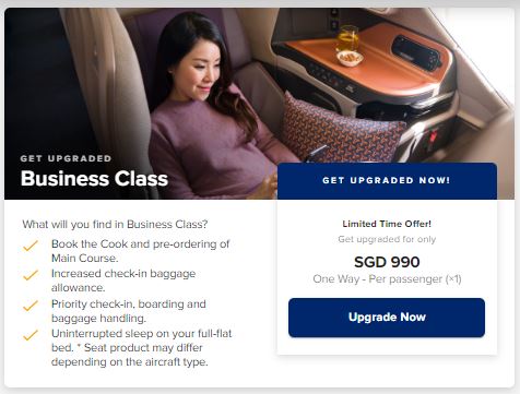 cabin upgrades mysqupgrade Singapore Airlines